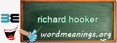 WordMeaning blackboard for richard hooker